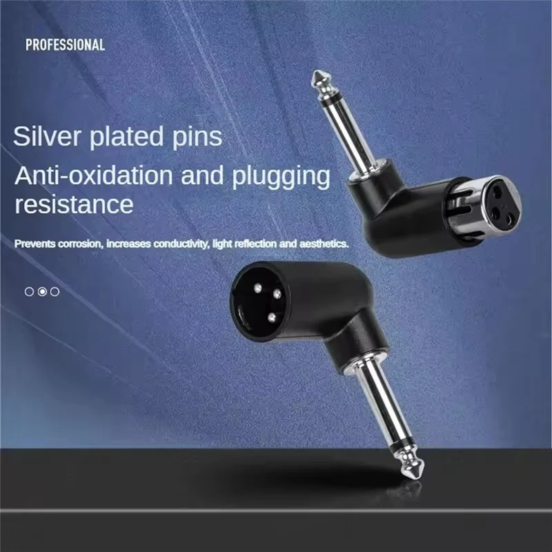 【Exclusive!】Wireless Microphone System Converter Head 5Pack 3 Pin 6.35Mm Male Female Electric Guitar System Adapter Plug