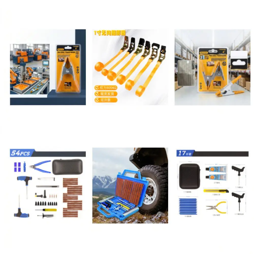 Professional Tire Repair Tool Kit Emergency Flat Puncture Fix Set Heavy Duty Metal For Car Motorcycle Bicycle Tire Repair