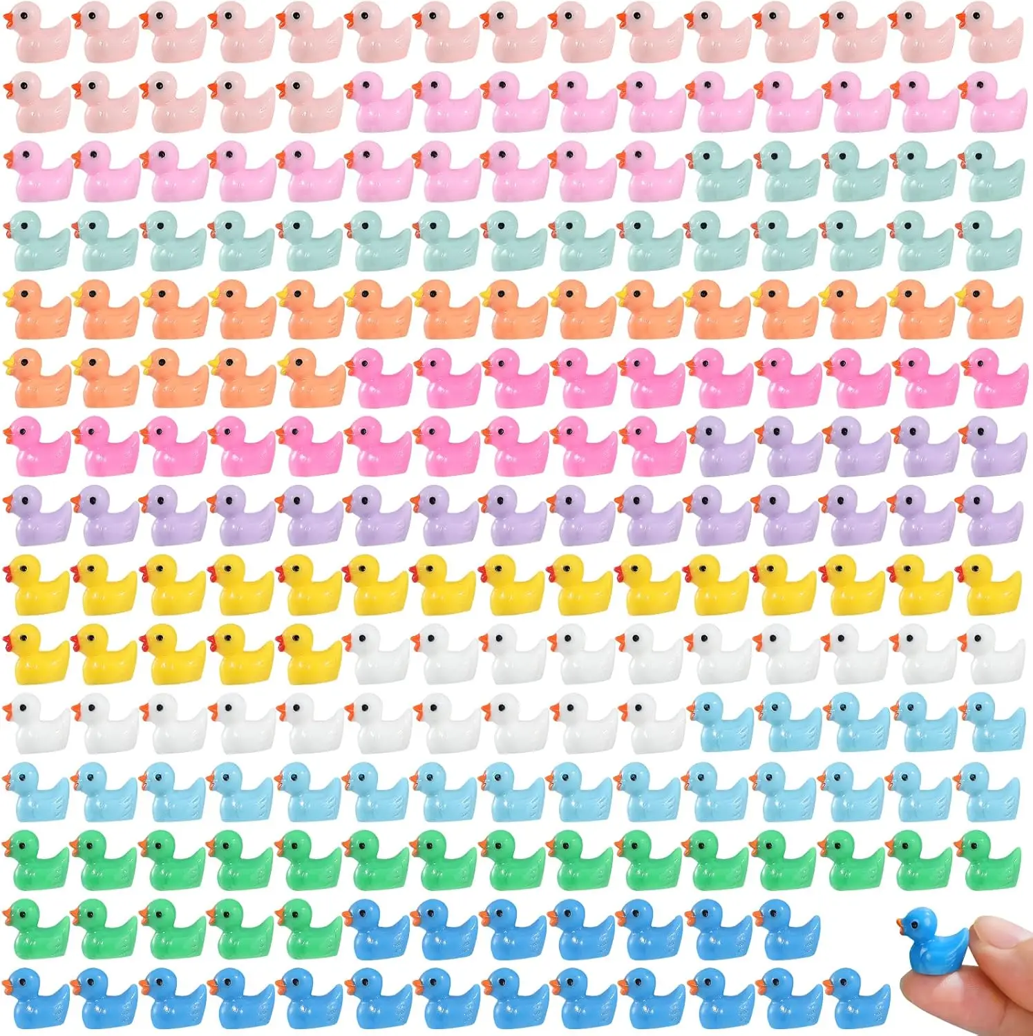 Mini pato pequeño de resina para fiesta de cumpleaños, figura en miniatura, paisaje, acuario, decoración artesanal, bonsái, Interior, jardín de Navidad, 120/60 piezas