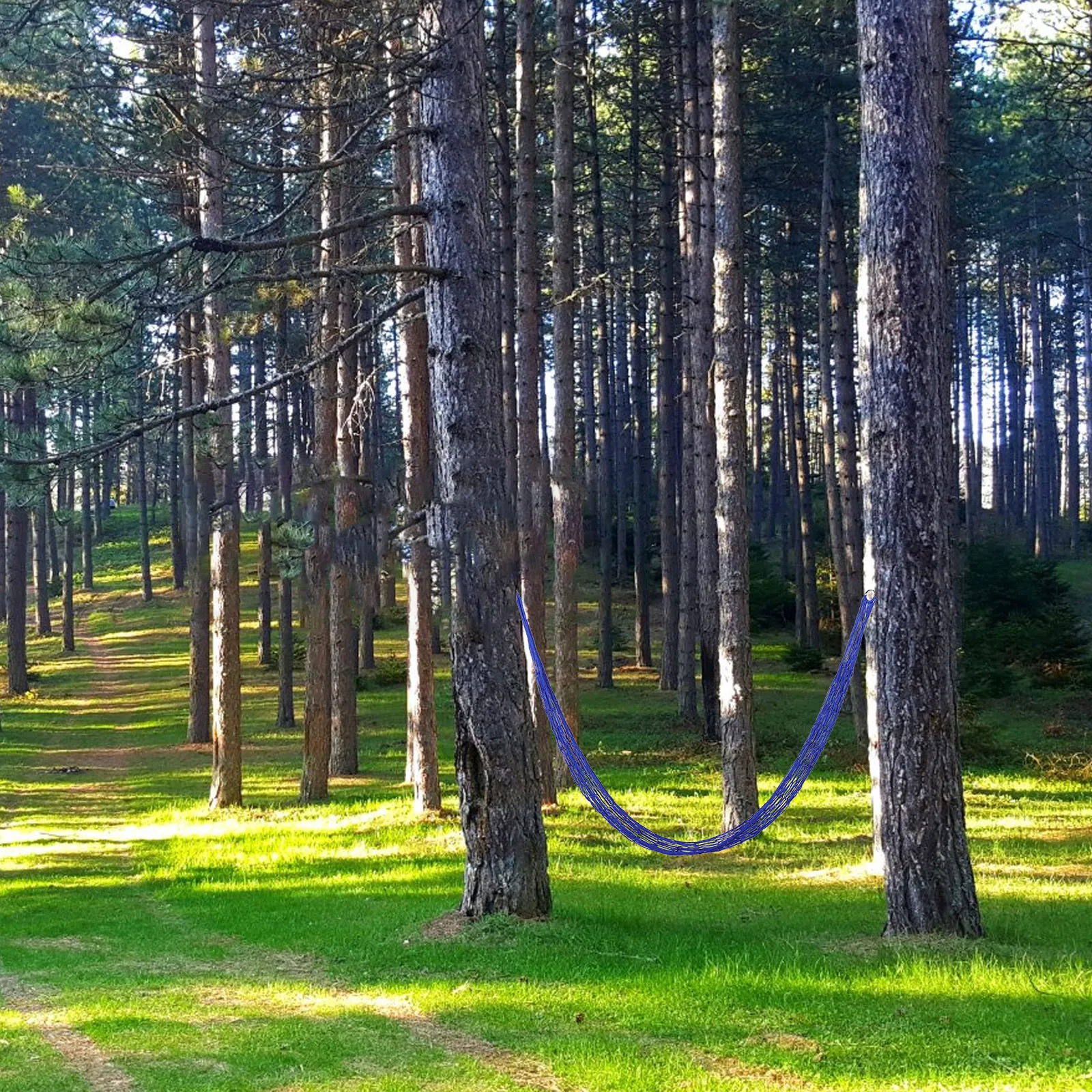 شبكة واحدة حبل نايلون أرجوحة التخييم في الهواء الطلق المحمولة سرير معلق السفر الفناء الخلفي فناء ملحق التخييم حبل معلق