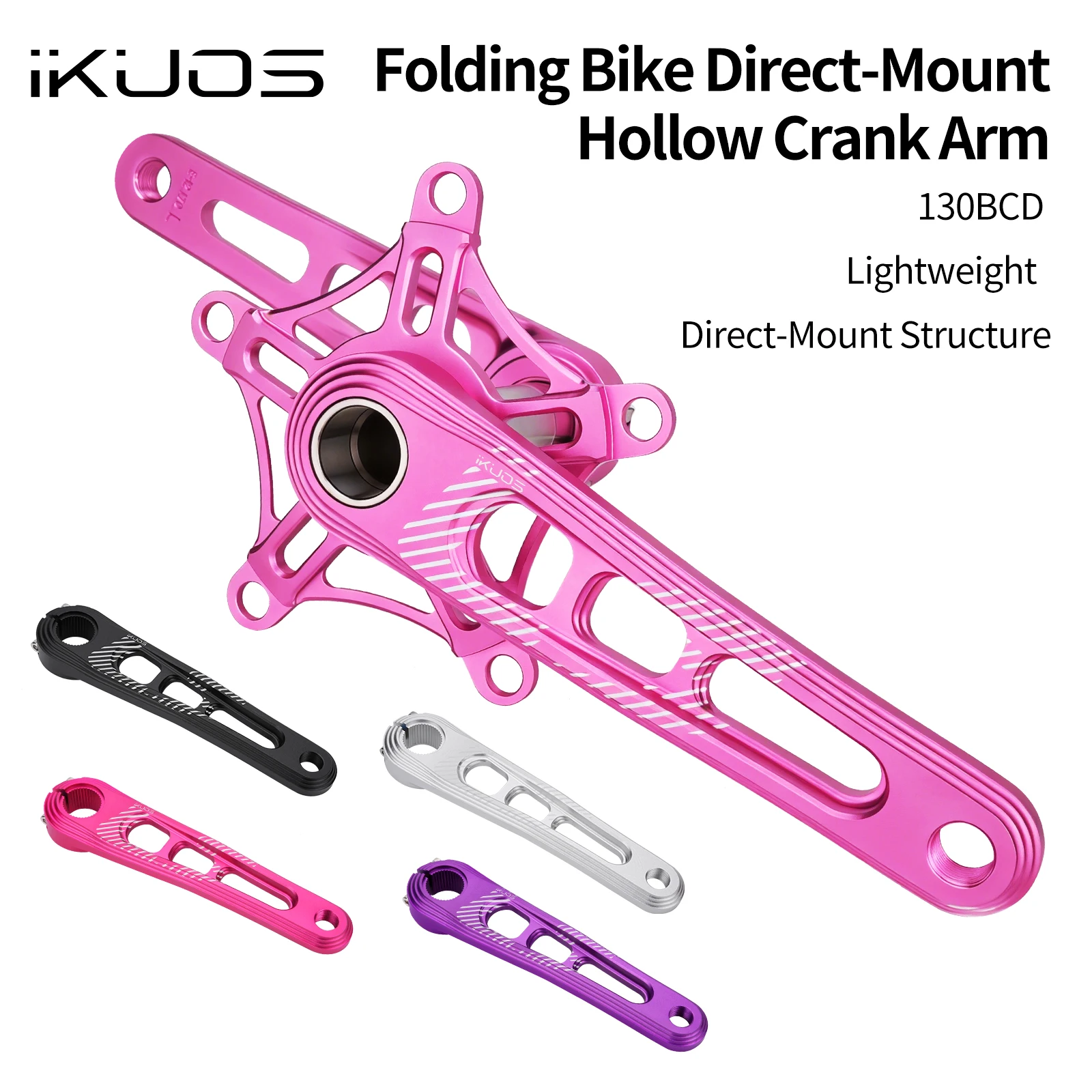 Direct Mount Crankset 170mm Crank with 130BCD Chainring 5 bolt Spider BB For Dahon FNHON folding bike hollow 130bcd crankset