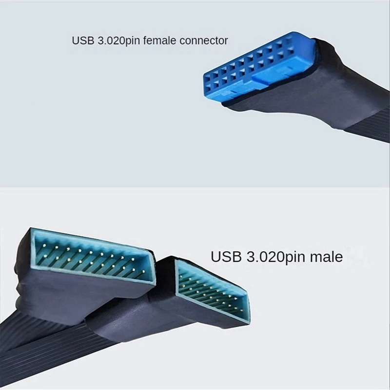 Горячая материнская плата TTKK 5X USB 3,0 19-контактный разъем 1To2 удлинительный кабель-разветвитель 19-контактный 20-контактный внутренний разъем-адаптер кабеля 15 см