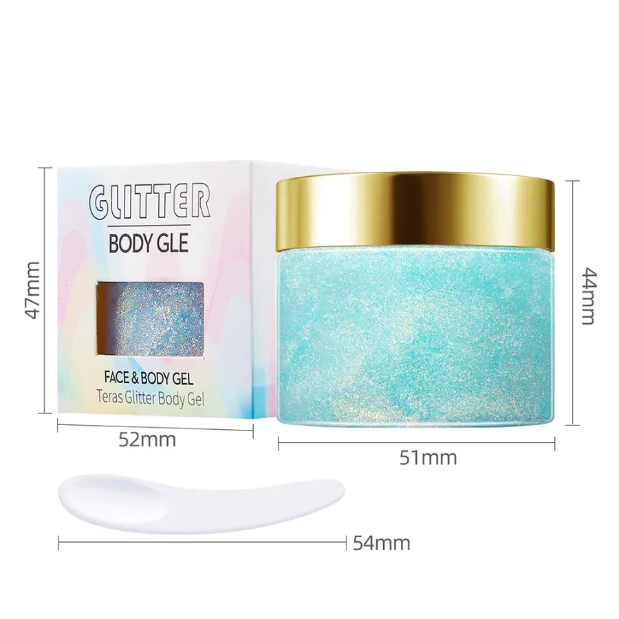 Personalizzato 50g/100g Lumious Evidenziatore Gel Glitter Alto Pigmento di Lunga Durata Facile da Applicare Fluorescenza Impermeabile Gel Corpo Trucco