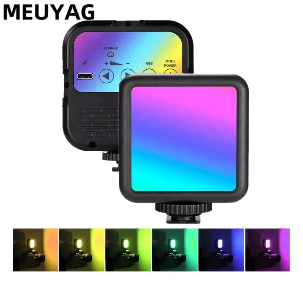 MEUYAG RGB الفيديو الضوئي كاميرا LED صغيرة ضوء قابلة للشحن LED لوحة مصباح صور فيديو ملء الإضاءة ليوتيوب تيك توك #1
