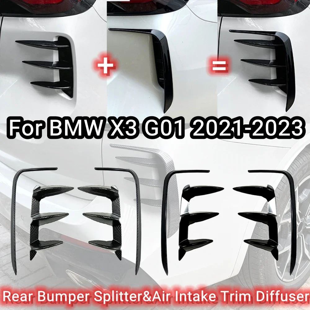 

Для BMW X3 G01 25i 28i 30i 35i 40i M Pack Facelift 2021 2022 2023+ Автомобильный задний бампер, разделитель, боковой спойлер, комплекты кузова Canard, тюнинг