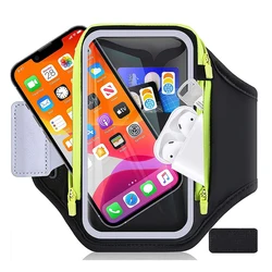 HAISSKY Upgrade Zipper Poucket Running Sports Armband For iPhone 15 14 13 12 11 Pro Max 15 Plus Waterproof GYM Phone Arm Holder