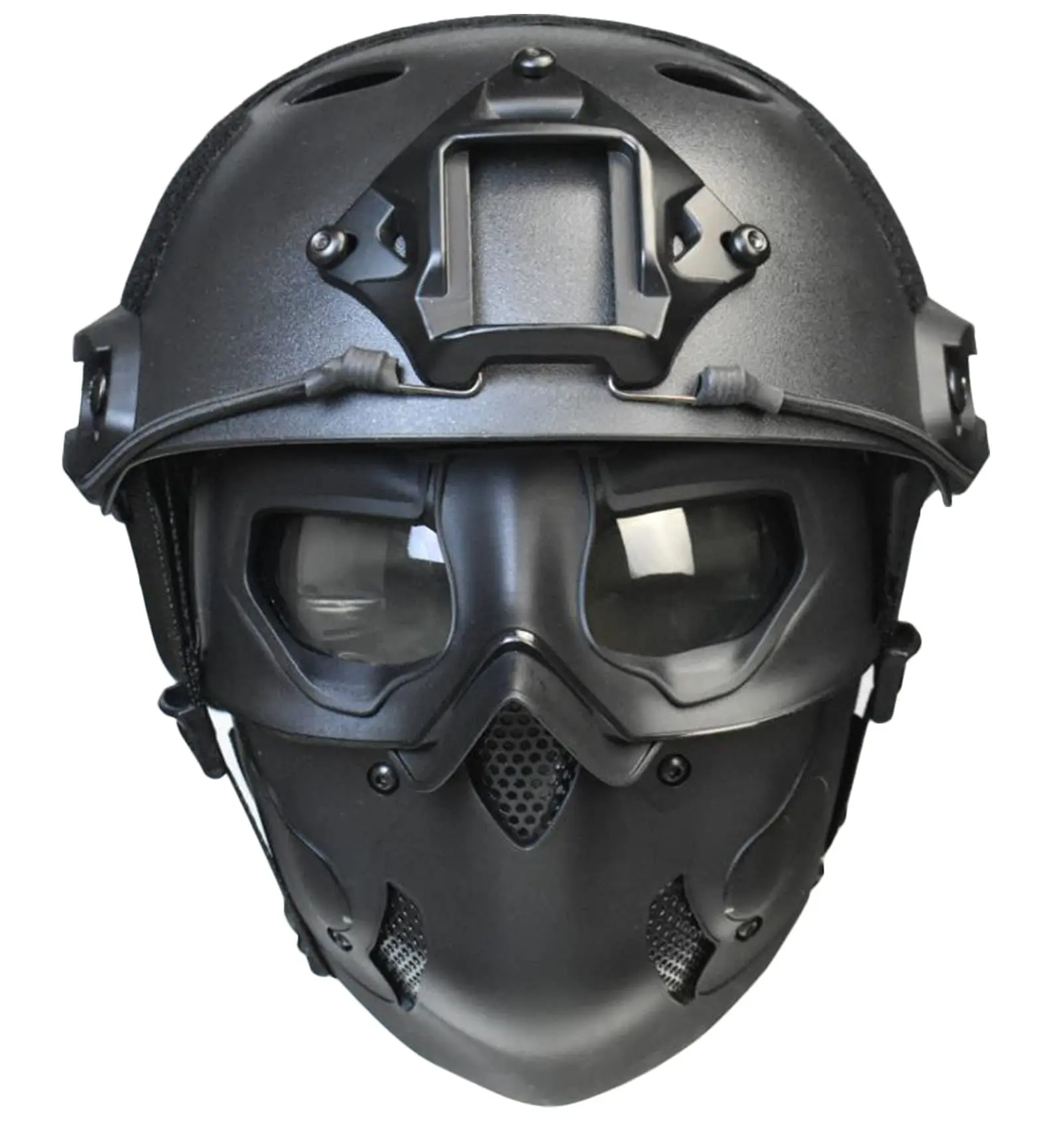 Tactical Airsoft Helmet, with Full Face Protective Breathable Mask and NVG Bracket, for Paintball CS Cosplay Halloween Mask