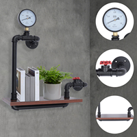 Wall Shelves Industrial Display Bookcase Vintage Design Wall Decor Metal Wooden Shelves Bookcase Retro Floating for Home Office