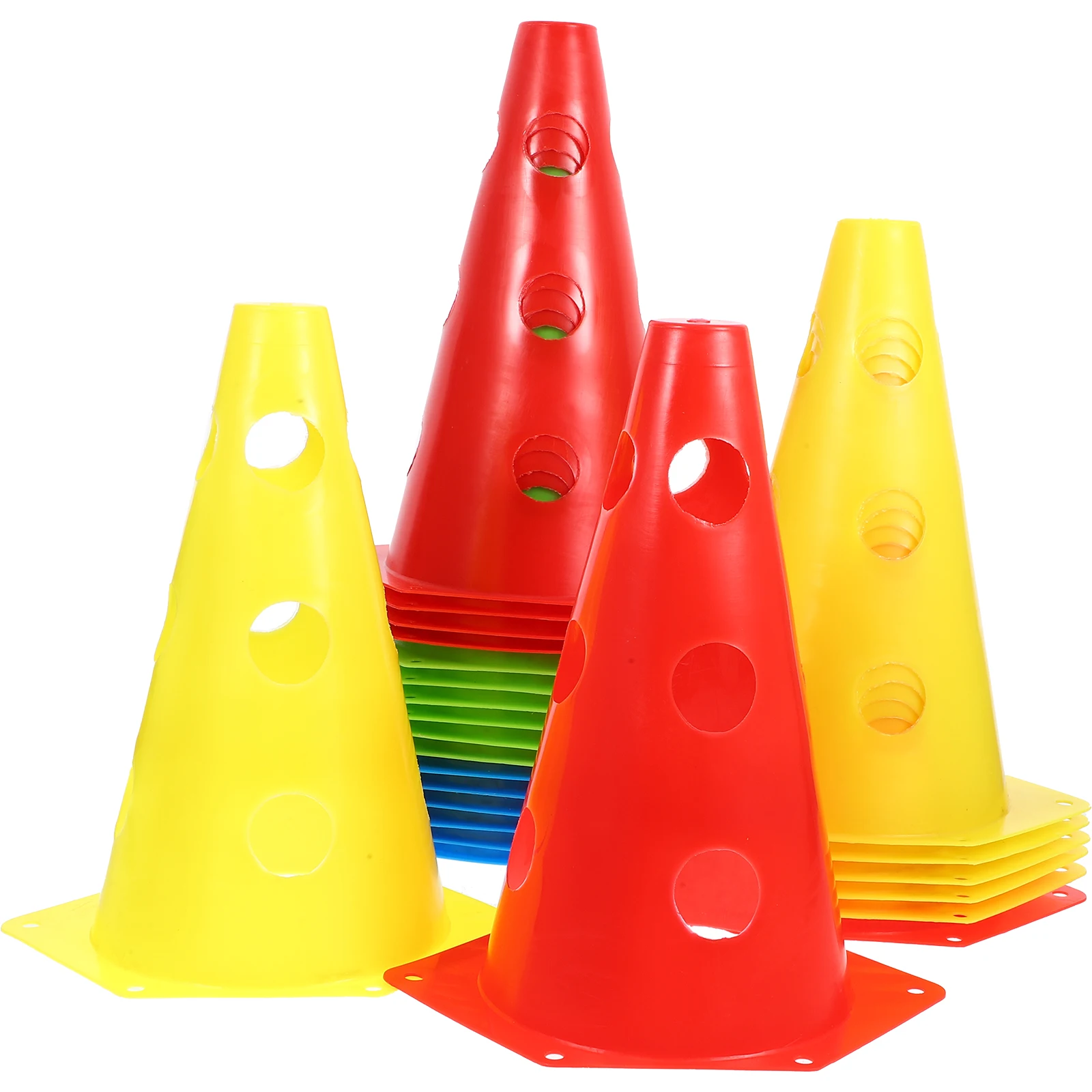 24 pçs cones de treinamento marcação plástico esportes segurança no trânsito futebol basquete tênis pe material resistente