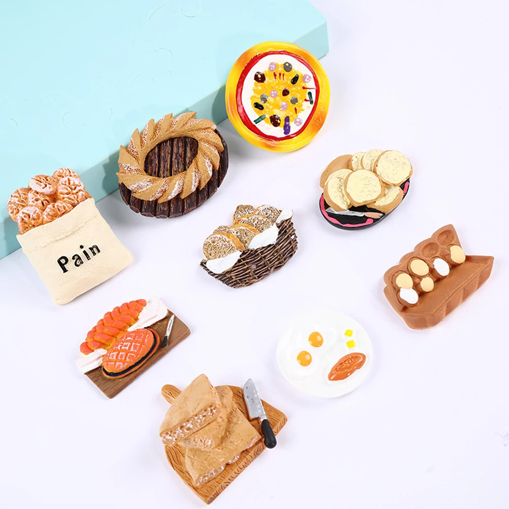 

Simulation Breakfast Refrigerator Sticker Resin Fridge Magnet Vivid Fake Fast Food Fridge Decal for Kitchen Cabinet Memo Notes