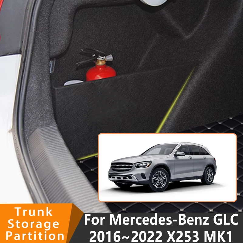 

Auto Accessories For Mercedes-Benz GLC 2016~2022 21 MK1 X253 Car Organizer Trunk Side Partition Trunk Interior Storage Box Parts