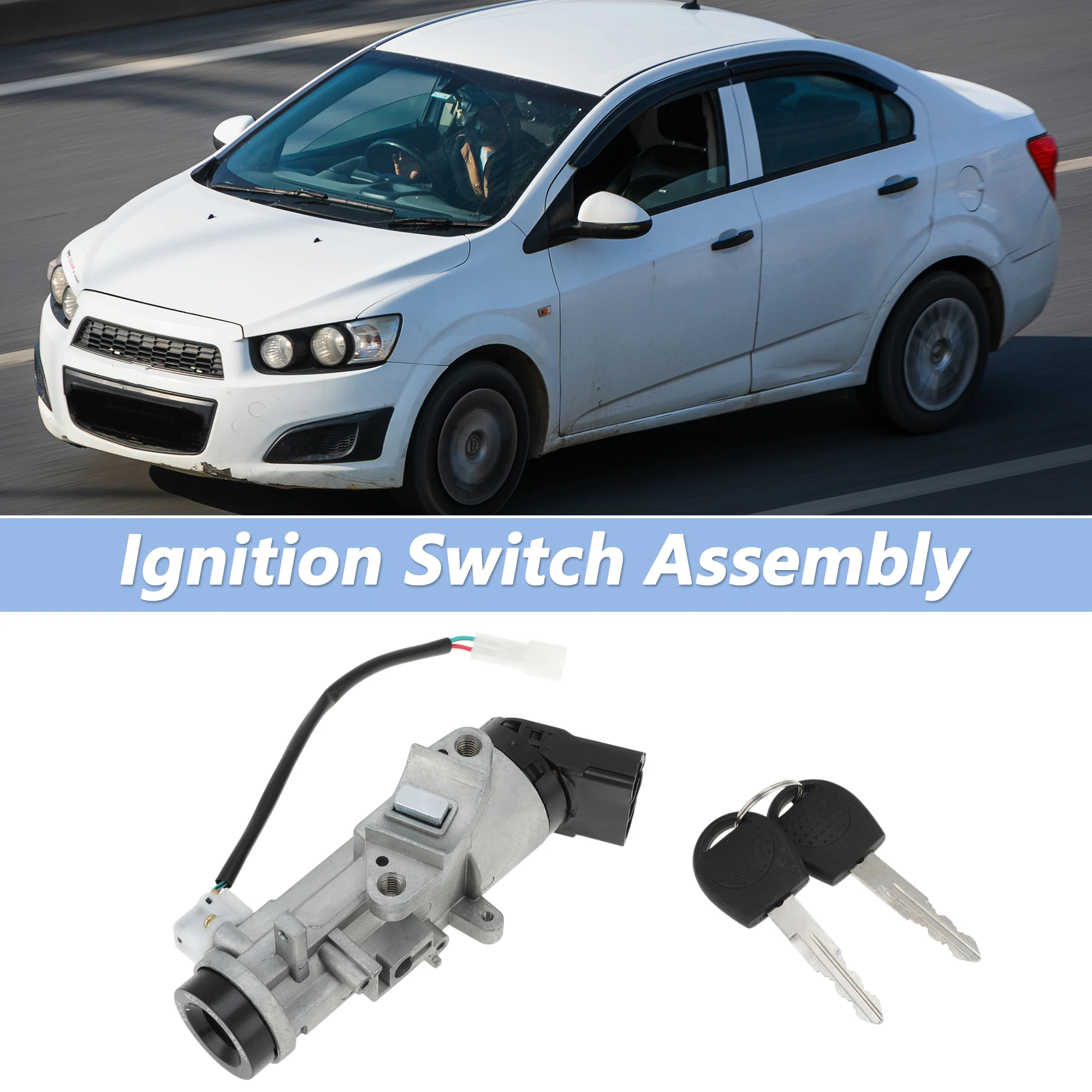 

UXCELL Ignition Lock Cylinder for Chevrolet Aveo 04-11 for Pontiac G3 2010 Ignition Switch Cylinder Barrel Lock with 2 Key Set