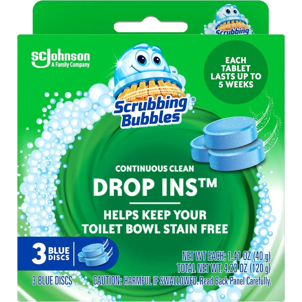 Automatic Toilet Bowl Cleaner Tablets Septic Safe Continuous Clean Drop Ins Removes Hard Water Limescale Stains Odors 3 Pack