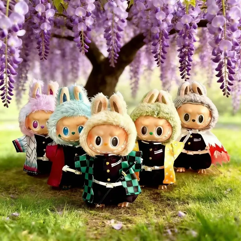 Dämonentöter Puppenkleidung für Labubu Tanjirou Nezuko Inosuke Outfit 17 cm Plüschpuppenzubehör Jungen Mädchen Party Weihnachtsgeschenk