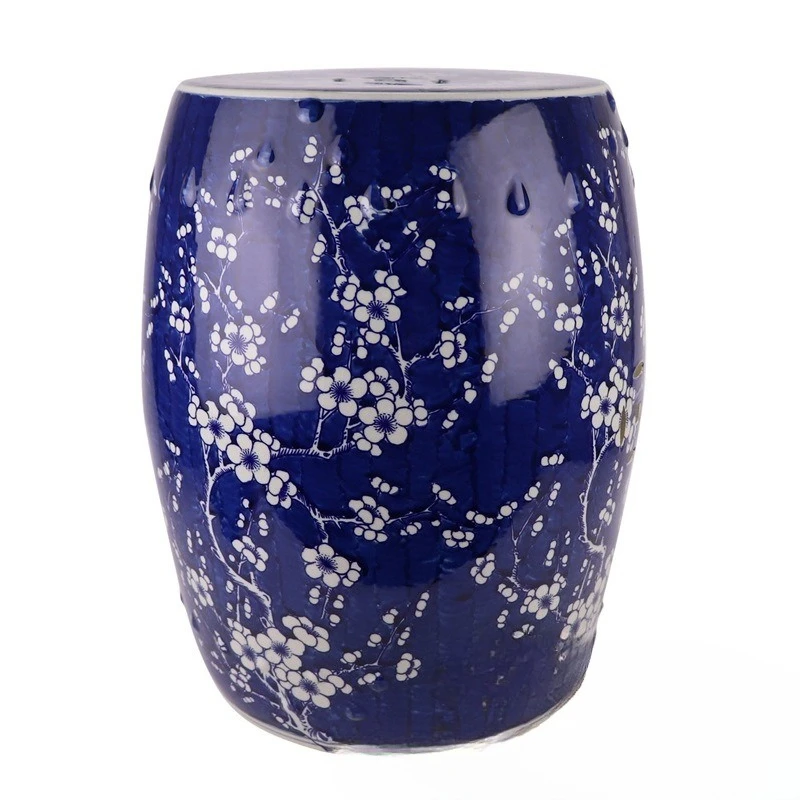 Ceramic stool cool pier antique hand-painted blue and white porcelain drum stool glazed red home decoration ornament