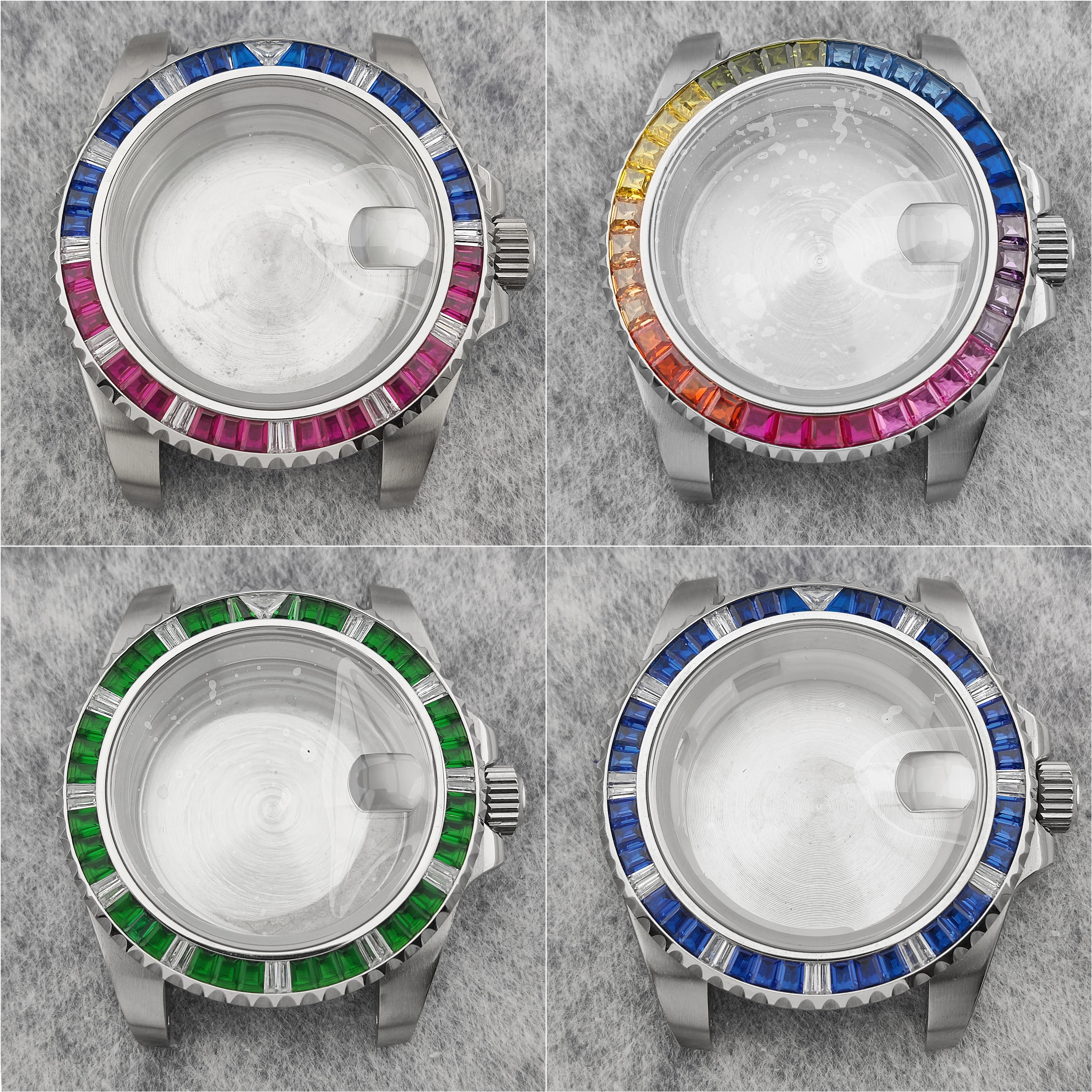 NH35 case 40mm crystal bezel made of refined 316L stainless steel high-quality watch case and band with adjustable folding clasp