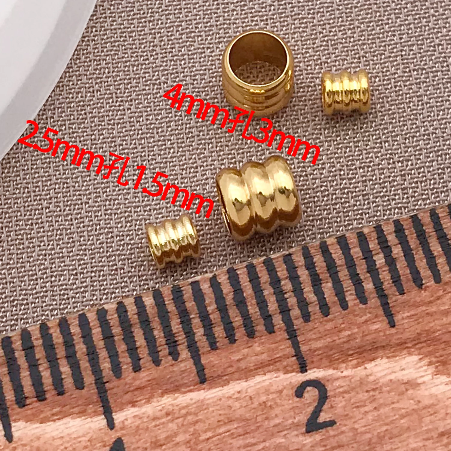 100pcs 2.5/4mm Genuine Gold Thick Silver Platinum Three-Layer Threaded Spacer Beads DIY Making Necklace Bracelet Jewelry