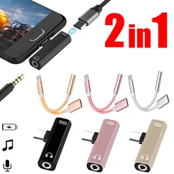2 In 1 Type-C To 3.5mm Jack Converter Earphone Audio Adapter Cable for Huawei Xiaomi Type C USB To 3.5 MM Headphone Aux Cable