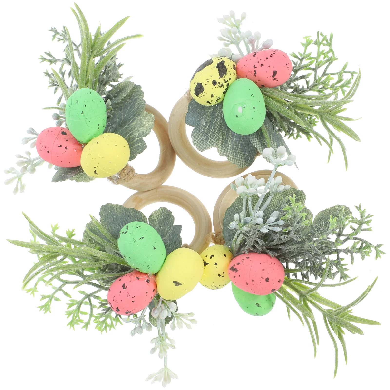 

4 Pcs Rings Easter Egg Shaped Decorative Buckles Napkin Buckle Adornment Home Party Hotel Restaurant Kitchen Bar
