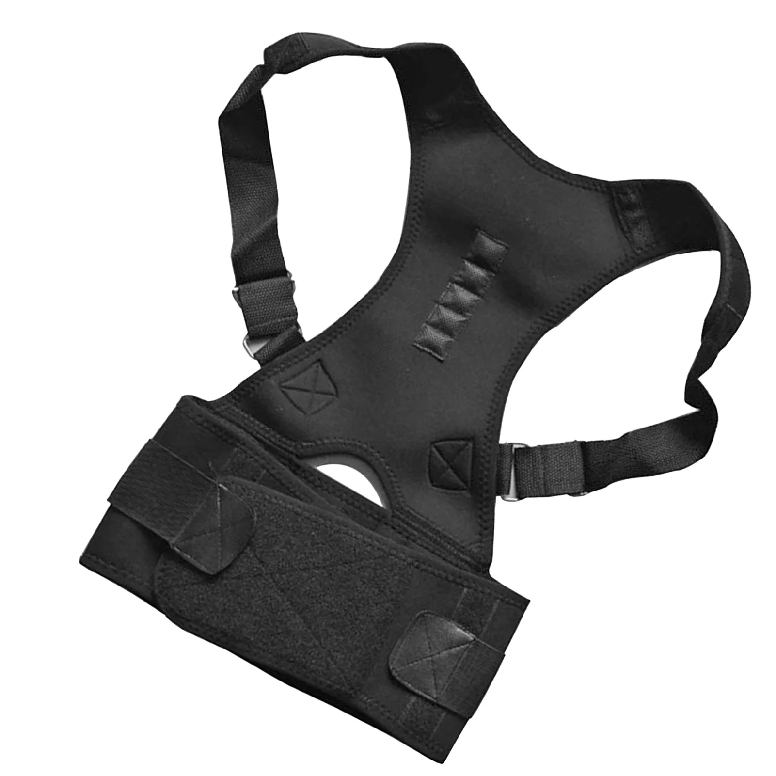 ZK20 Magnetic Adult Shoulder Back Support Belt Men Humpback Posture Corrector Shaping Brace Black