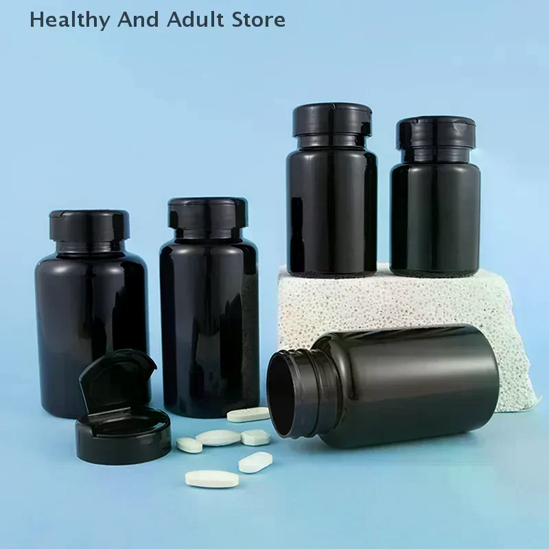 80/120/150/175ml Health Black Light Proof Empty Medicine Capsule Powder Packet Plastic Jars Tiny Bottles Storage Mini Container