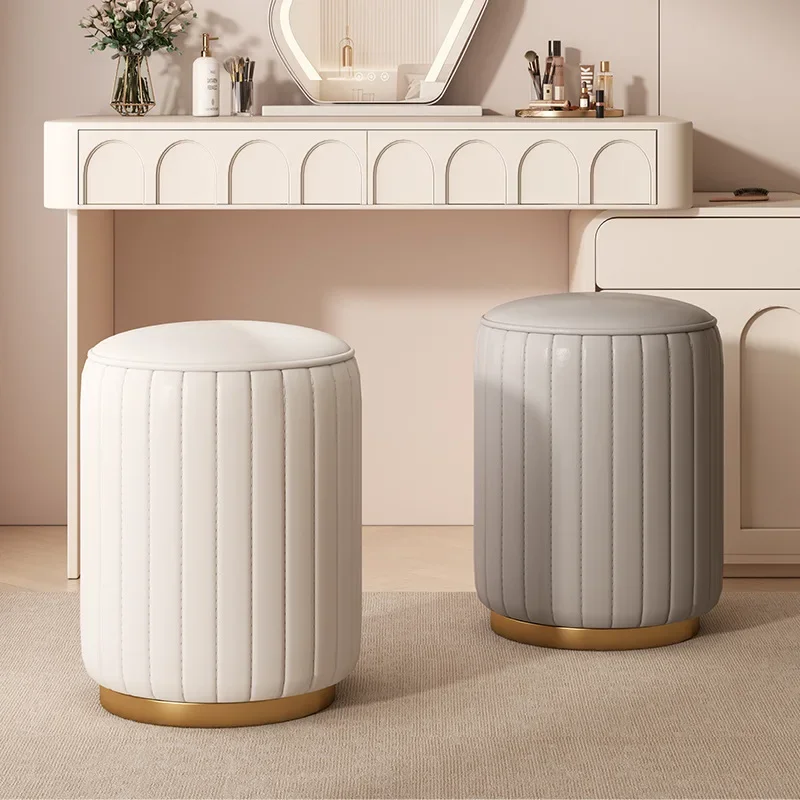 

Makeup Stool Light Luxury Round Stool Chair Bedroom Internet Celebrity Storage Bench Sofa Dresser Makeup Chair Small