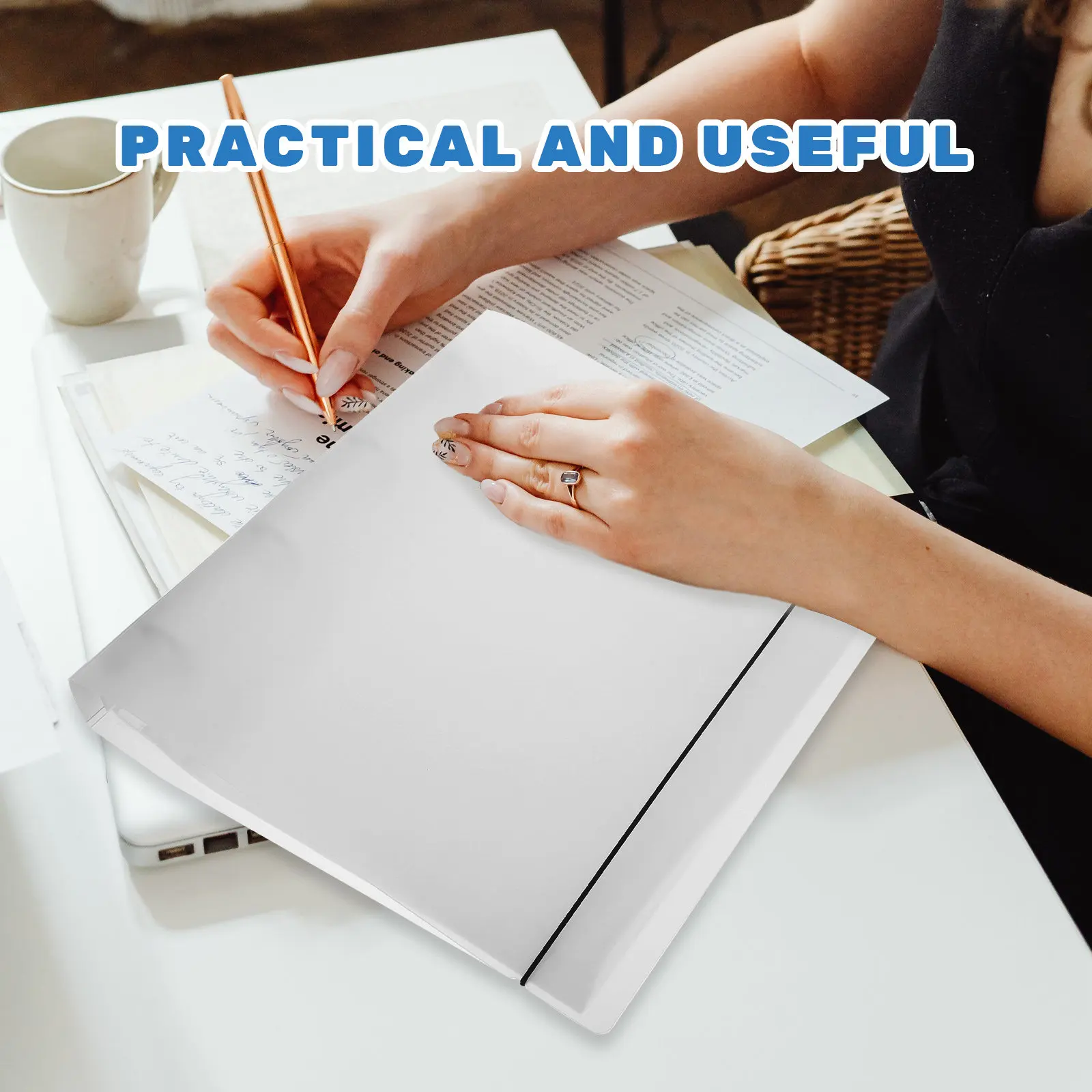 

1Set A4 Magazine File Folder Large Capacity Document Organizer Portable Anti-Scratch File Storage Holder for Office Home School