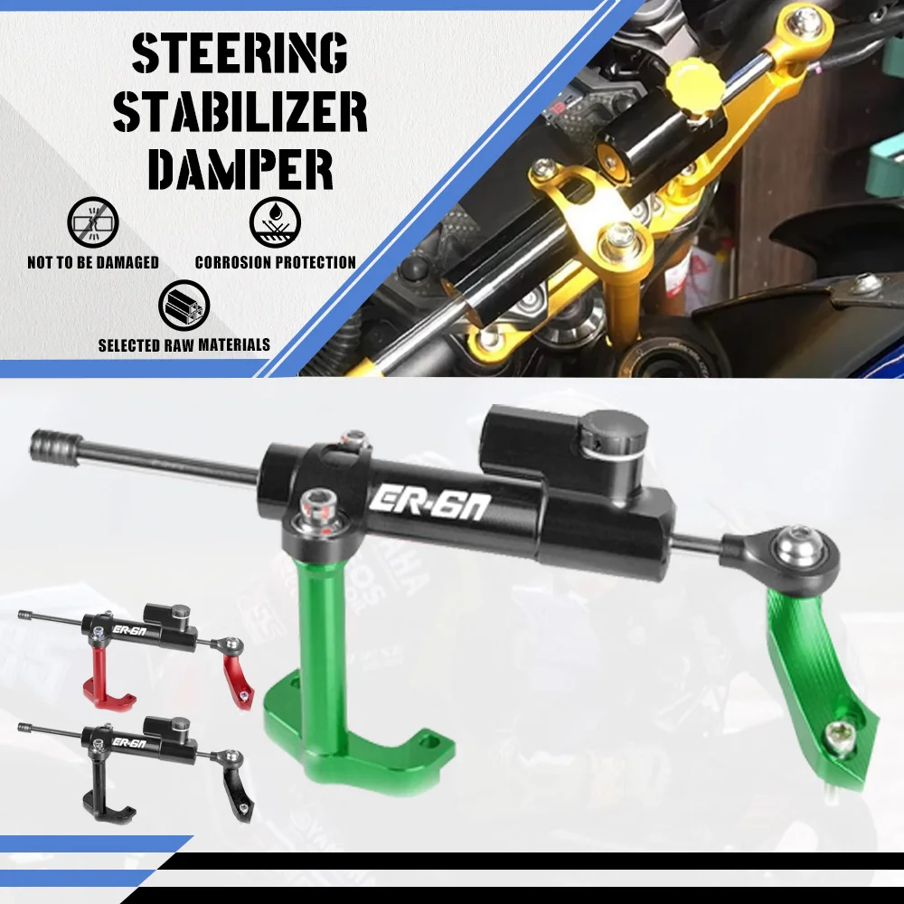 

For KAWASAKI ER-6N ER6N ER 6N Ninja650R 2013 2014 2015 2016 Motorcycle Steering Stabilize Damper Bracket Mount CNC Motorbike
