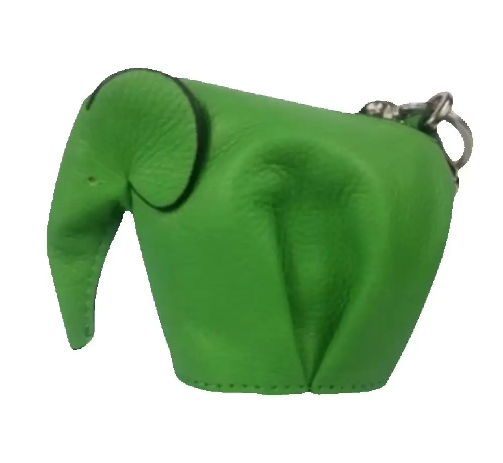 

Personalized Deep Green Christmas Elephant Charm Coin Purse Customized Animal Cute Girl's Mini Women Shaped Bag Wallet Genuine