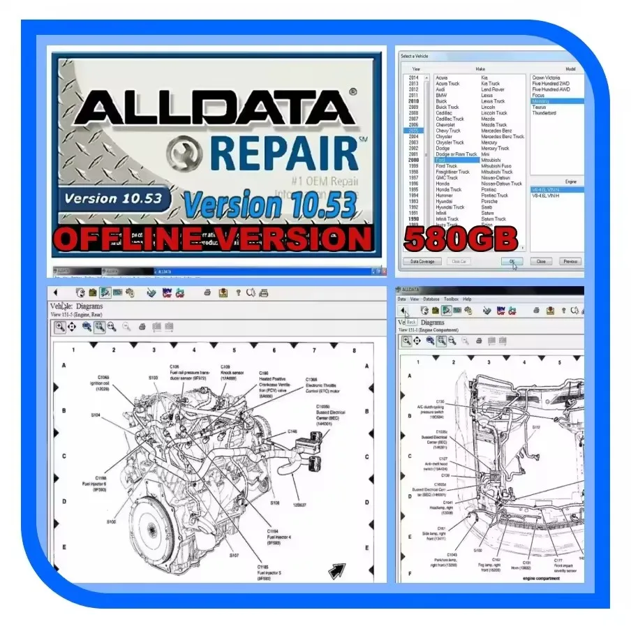2025 Hot! AllData Repair Auto Repair Software 10.53 All Data Car Software with Tech Support for Cars and Trucks Offline Version