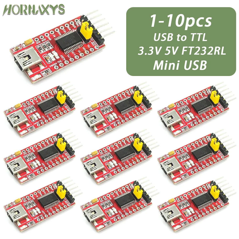 1-10pcs FT232RL FT232 FTDI USB 3.3V 5.5V to TTL Serial Adapter Module for Arduino FT232 Pro Mini Port USB TO TTL 232 Mini USB