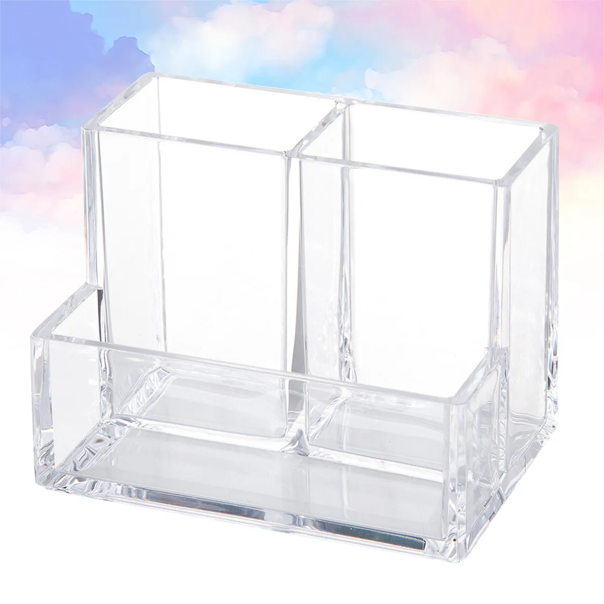 

1Pcs Transparent Acrylic Desktop Organizer Storage Case Space Efficient Storage for Office School Supplies Container