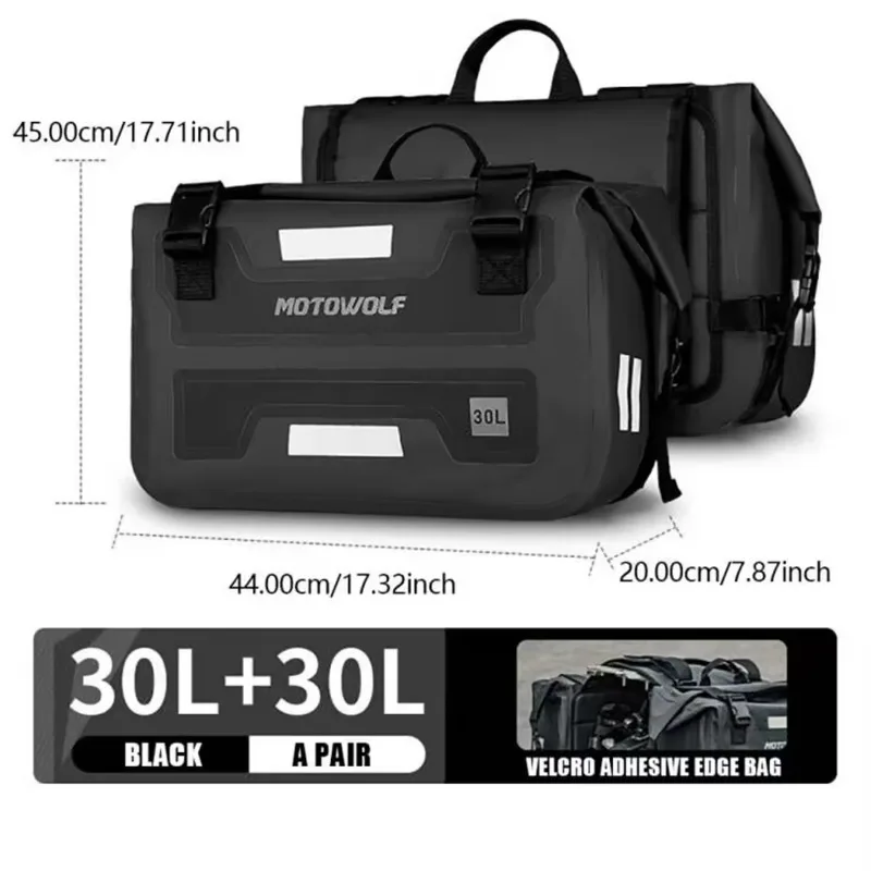 Motorcycle Outdoor Long-Distance Riding Large Capacity Side Bag Side Storage Waterproof Saddle Bag Back Seat Storage Bag SideBag