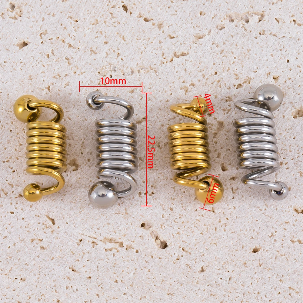 Conectores de engarce de resorte de acero inoxidable de alta calidad, 2 uds., para collares, pulseras, fabricación de joyas, suministros para manualidades, venta al por mayor