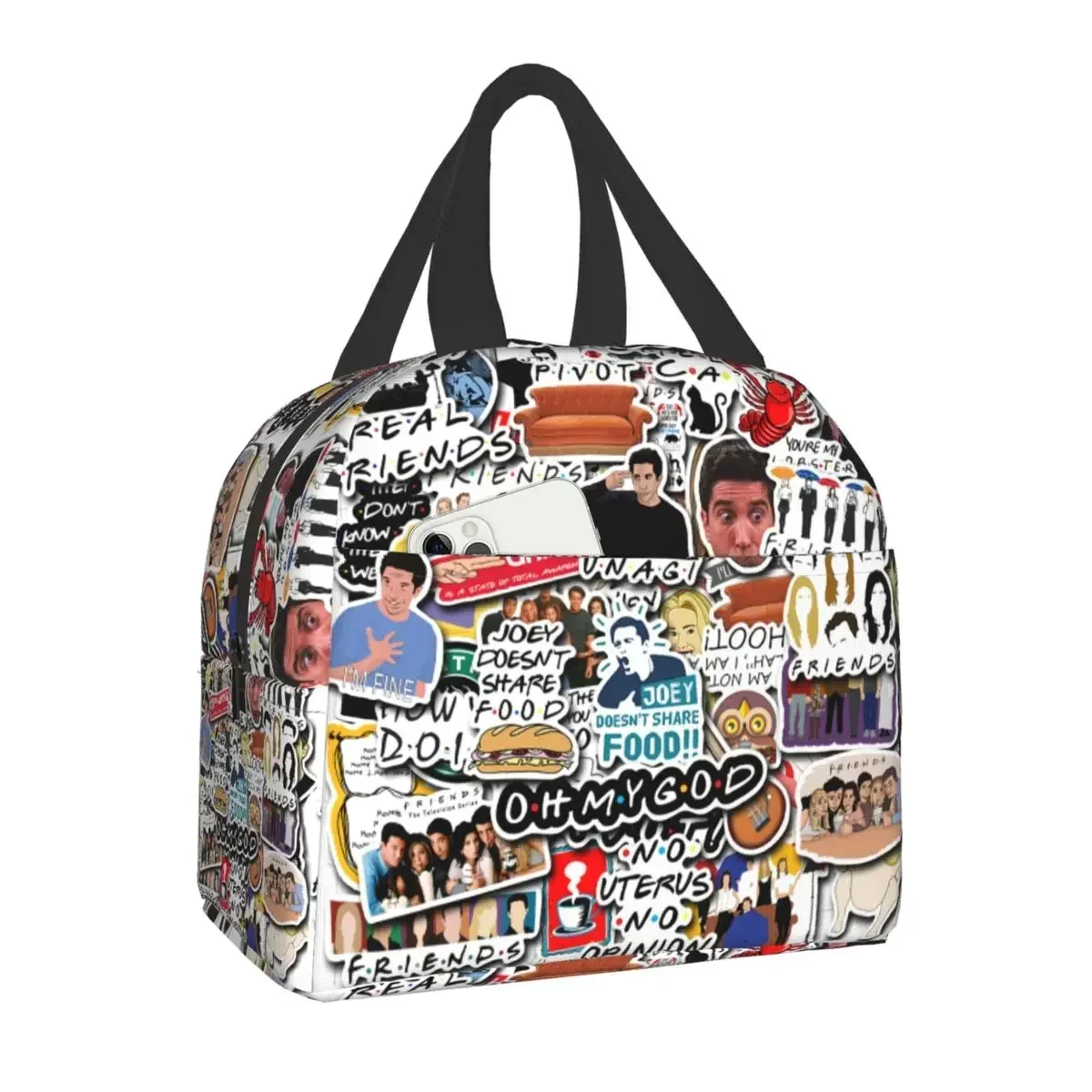 Classic TV Show Central Perk Friends Lunch Bag Cooler Insulated Lunch Box for Women Kids School Work Picnic Food Storage Bags