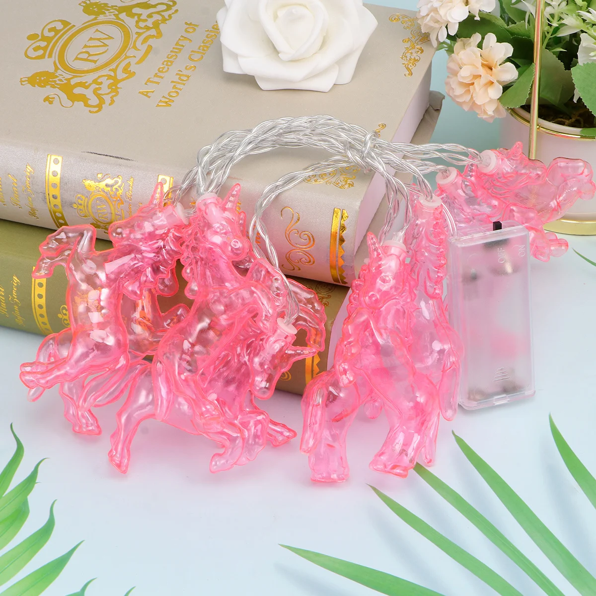 

1Pcs 15M Unicorn String Light Pink LED Decorative Night Lamp Operated Waterproof for Christmas Wedding Party Home Garden
