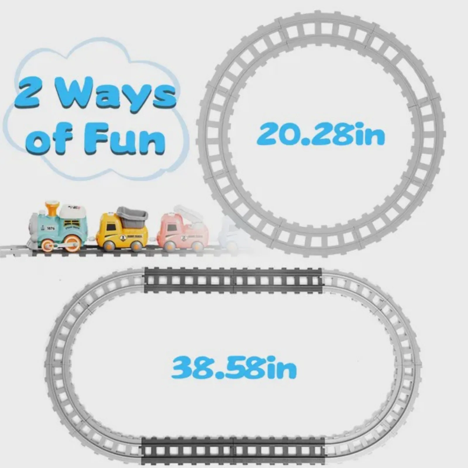 

Electric Train Set with Smokes Light Sound Remote Magnetic Train Toys with Locomotive 3 Trucks Gifts for Kids Aged 3 4 5 6 Year Old