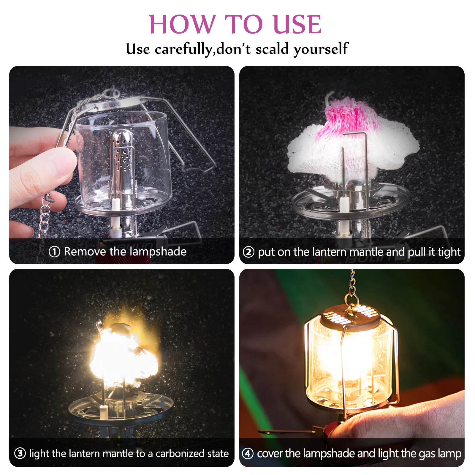 10 Pcs Light Yarn Gas Lantern Accessories Propane Lamp Mantle Camping Hiking Mantles Kerosene Shade for Picnics Covers Wick