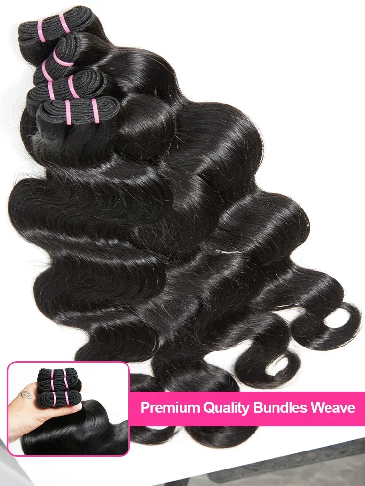 Onda do corpo pacotes de cabelo humano brasileiro virgem extensões de onda do corpo solto não processado feixes de cabelo humano ondulado natural preto