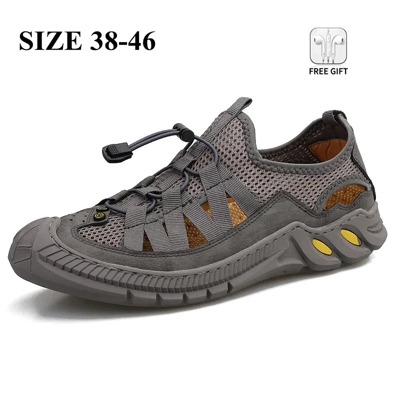 

High Quality Men Sandals Comfortable Soft Men's Shoes Outdoor Handmade Casual Beach Sandals Wading Sneakers