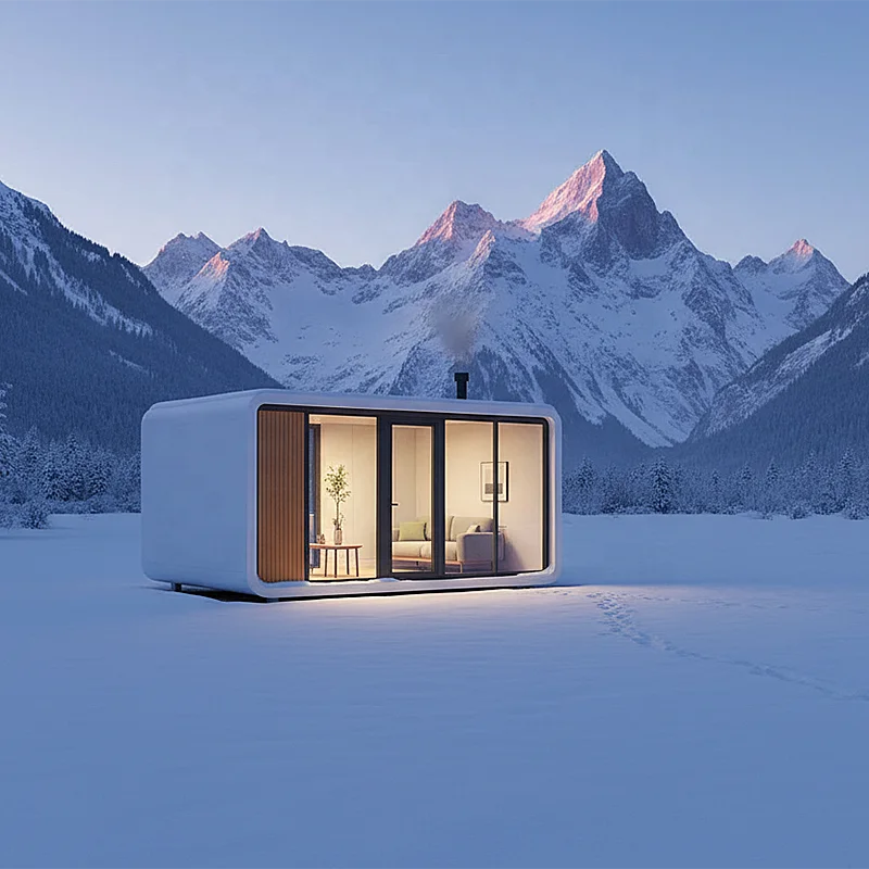 Capsule Apple Cabin Eco Friendly Modular Pod House Customized Breathable Sandwich Panel Structure 20ft 40ft Portable Prefab Home