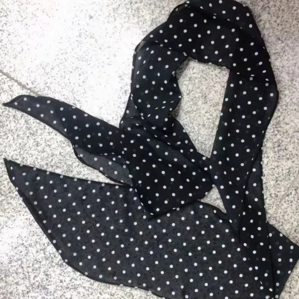 Retro Leopard Print Scarf For Women Narrow Long Hair Tied Fashion Neckerchief Women Belt Scarf Accessories