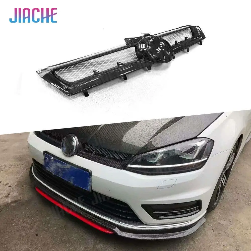 

High Quality Carbon Fiber Car Front Bumper Grille Grill For Volkswagen VW Golf 7 MK7 Standard GTI R 2014 - 2017 Car Styling