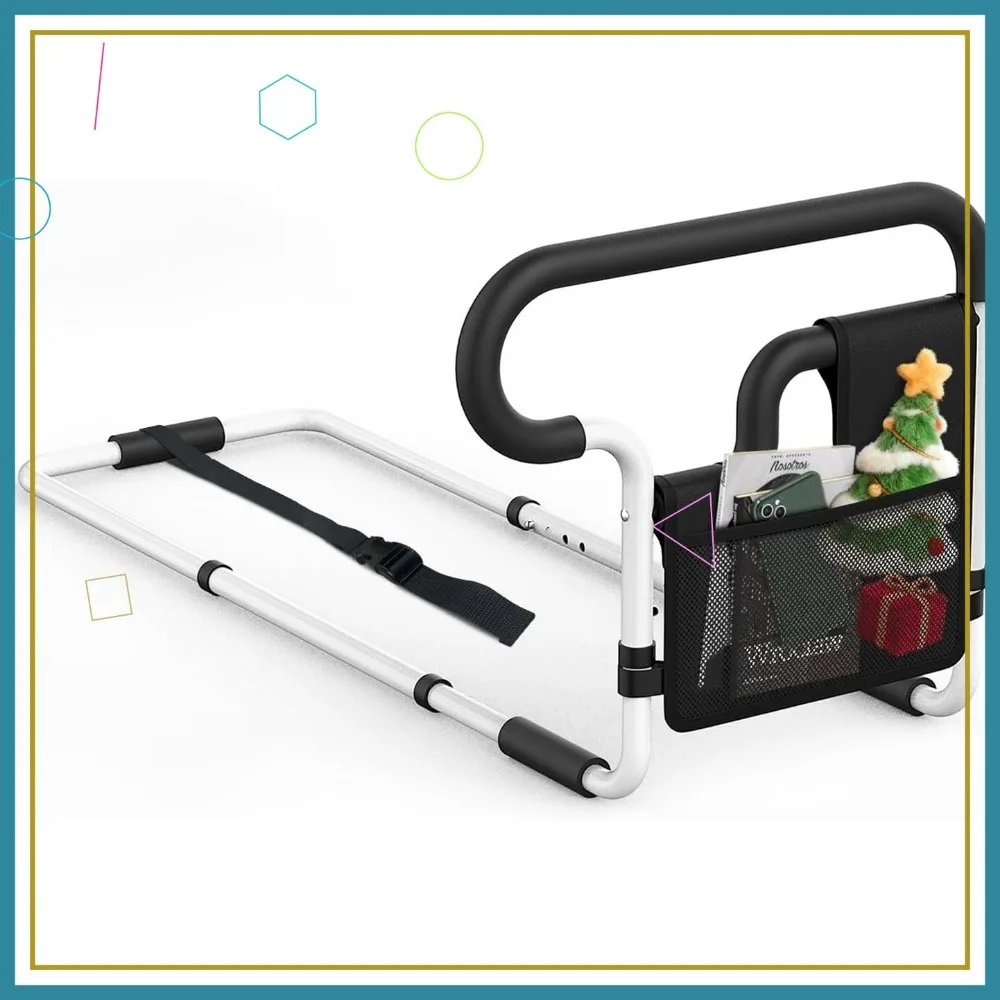 حاجز أمان للسرير قابل للتعديل لكبار السن - يناسب جميع أحجام المرتبة، وإعداد بدون أدوات، وقبضة غير قابلة للانزلاق