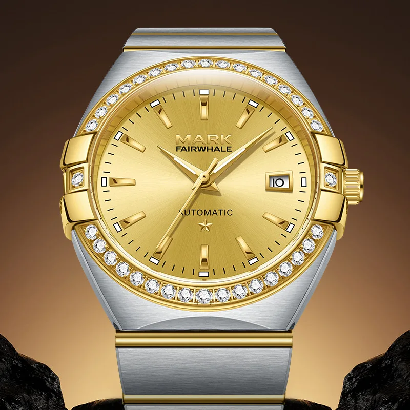 

Mark Fairwhale 2025 Новые автоматические часы для мужчин Деловая мода Механические мужские часы Водонепроницаемые светящиеся наручные часы Reloj