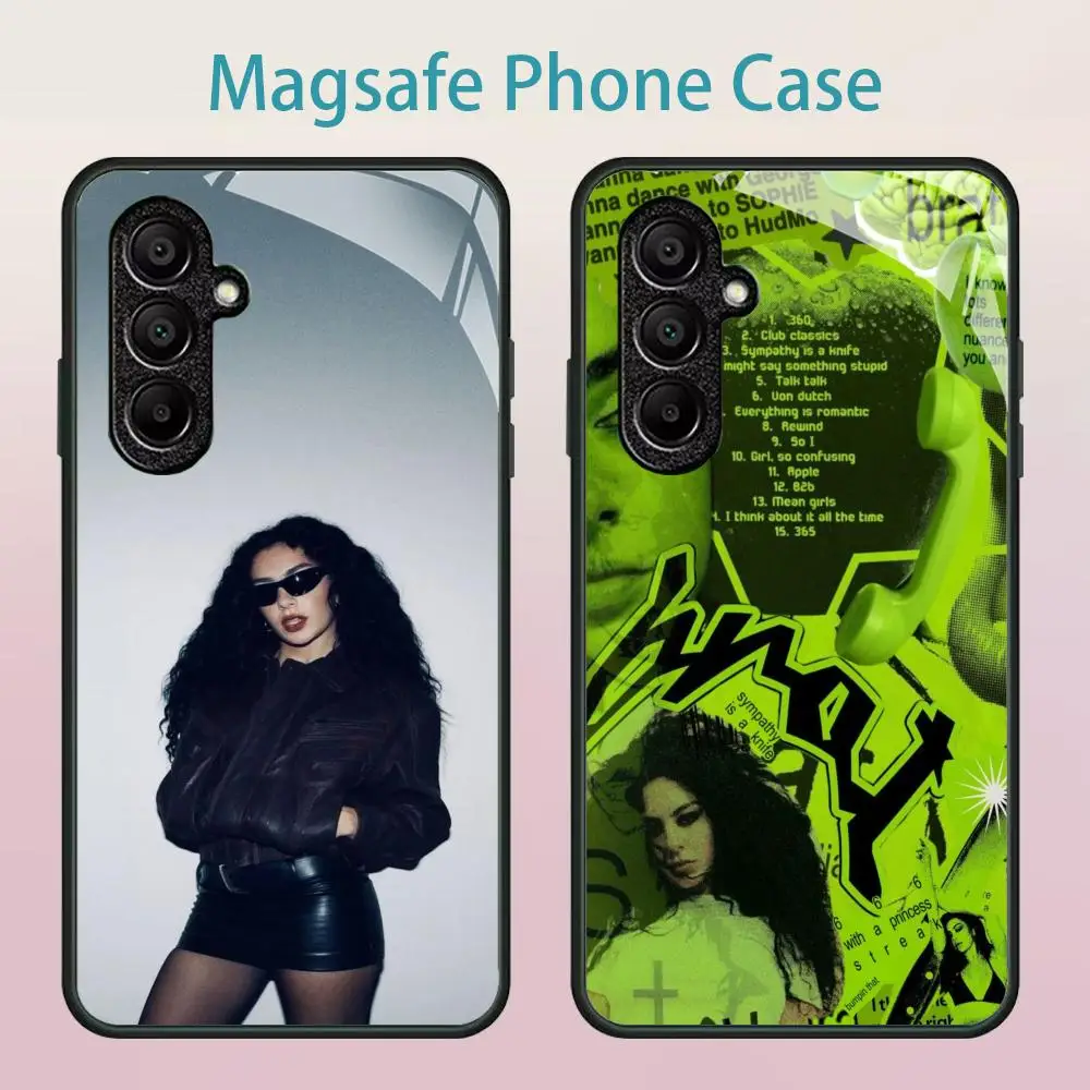 British Siner C-Charli XCX Phone Case For Samsung Galaxy S25 Ultra S22 S23 S24 Ultra S21 S20 5G Magsafe Mirror Wireless Magnet