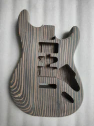 Costomozied Zebra Wood Hollow Guitar Panel, HSH Style, Blank Electric Guitar Body, Matte Finished Empty Barrel, DIY Guitar Part