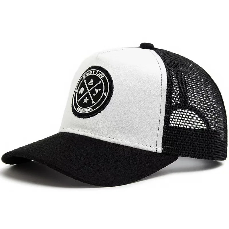 Unisex 5-Panel Mesh Wildleder Trucker Hut Männer Baseball Cap Frühling Sommer Atmungsaktive Sporthüte – Detail 8