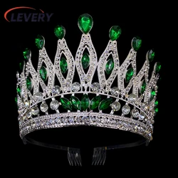 2024 Levery New Big Crystal Crown For Women Wedding Luxury Miss World Queen Tiara Crown Hair Accessories for Pageant
