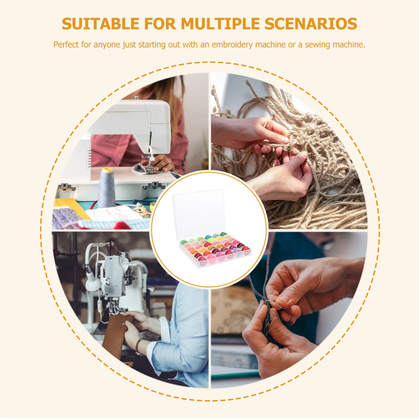 

1Set Bobbin Thread Sewing Machine Thread Portable Bobbin Case Colorful Threads for Quilting Embroidery Sewing Supplies